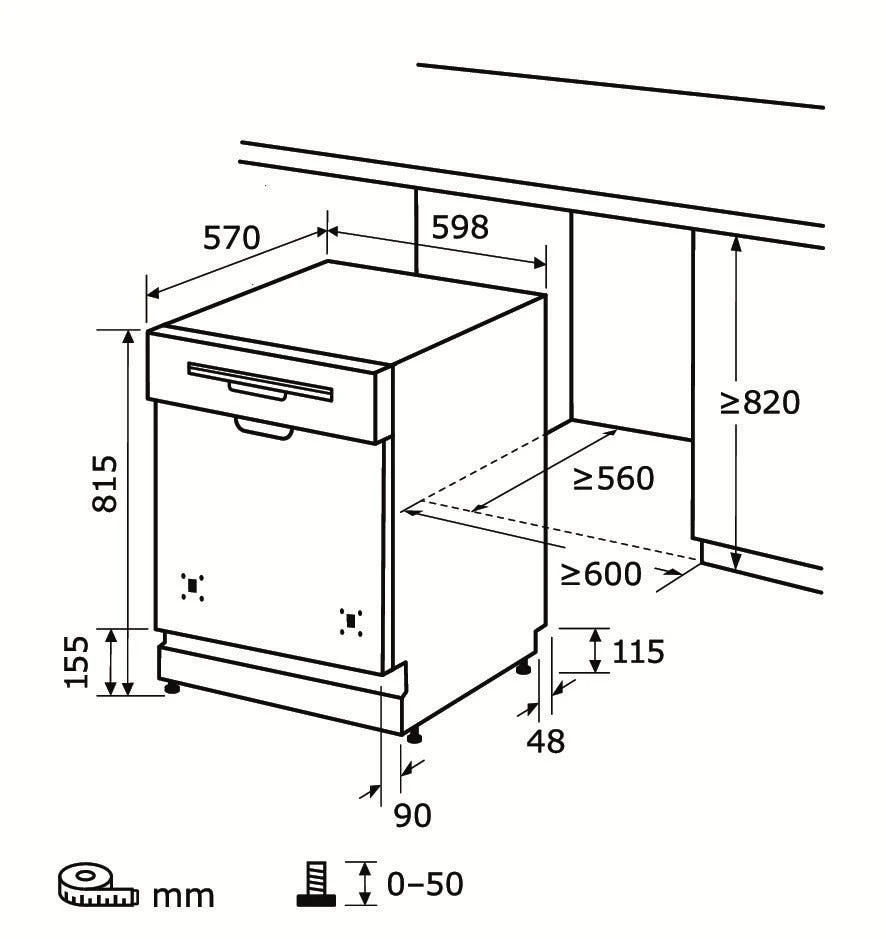 Exquisit Geschirrspüler EGSP1012-EB-030Einox | Einbaugerät, Teilintegriert | 12 Maßgedecke | Inox 6 Exquisit Geschirrspüler EGSP1012-EB-030Einox | Einbaugerät, Teilintegriert | 12 Maßgedecke | Inox – Bild 6